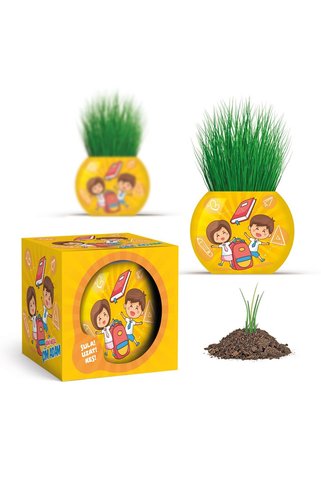 Yuup Okul Temalı Çim Adam 6'lı Set – Çocuklar İçin Eğitici ve Eğlenceli Bitki Yetiştirme Kiti