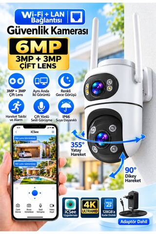 Ventus iCSee Dual Lens 6MP Wifi Akıllı Kamera , Yapay Zeka, Gece Görüş, Karşılıklı Konuşma