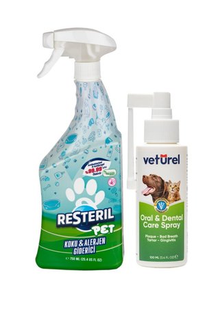 Resteril Köpek Koku Giderici Köpek Ağız Kokusu Köpek Sağlık Köpek Bakım PET 750ml - Ağız Diş Bakım Spreyi