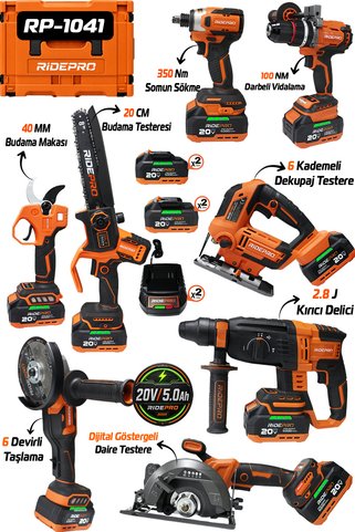 RİDEPRO RP-1041 PROFESYONEL 8’Lİ SET DAİRESEL TESTERE – DEKUPAJ VE BUDAMA SETİ