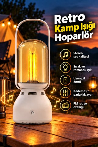 Abbruch Bluetooth Hoparlör, Nostaljik Radyo Gaz Lambası Görünümlü Işıklı Retro Hoparlör