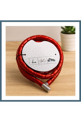 Bezos Çelik Spiral Tüp Anahtarlı Motor Bisiklet Kilidi 22mm x 200cm AGC