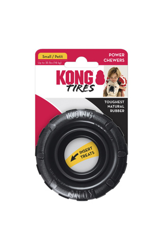 Kong Extreme Tires Delikli Tekerlek Şeklinde Çok Amaçlı Köpek Oyuncağı Ultra Sert S