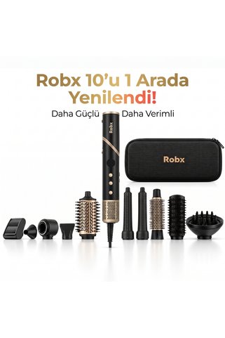 ROBX Yeni 10 IN 1 Multi-Styler Hava Üfleme Saç Şekillendirme ve Kurutma Led İYON Çok Fonksiyonlu Ultra Set