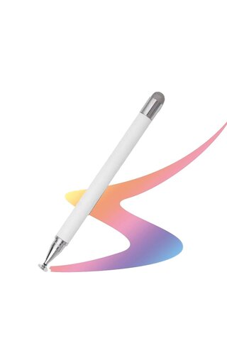 Microcase Universal Telefon Tablet için 2in1 Disk Uçlu Stylus Dokunmatik Çizim Kalemi-AL4764 (Pembe)