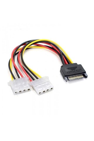 EvcesHome 30 cm 15 pin sata erkek to 2x 4 pin dişi molex kablo 15 pin erkek 2x 4 pin dişi molex 30 cm sata kab