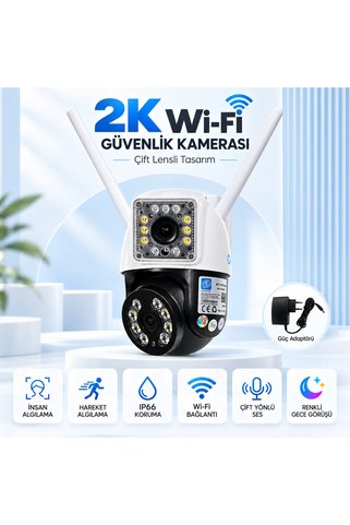 O-KAM 3012 Çift Lensli 3MP+3MP WiFi PTZ Güvenlik Kamerası – Hareket Takipli, Renkli Gece Görüşlü, Sesli Alarm Bildirimli