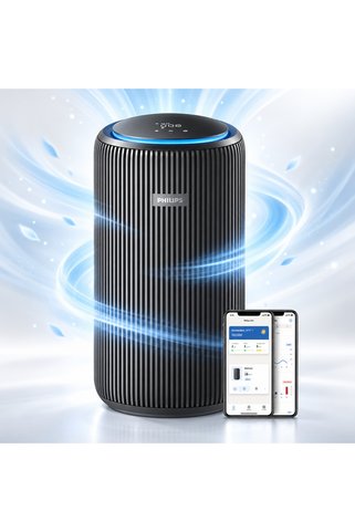 Philips 4200 Serisi En Güçlü Akıllı Hava Temizleyici, 156 m² Etki Alanı, 600 m³/sa CADR, 4 Katmanlı HEPA NanoProtect Filtre, PM2.5 ve Gaz Sensörü, Sessiz Çalışma, Uygulama Kontrolü AC4221/11