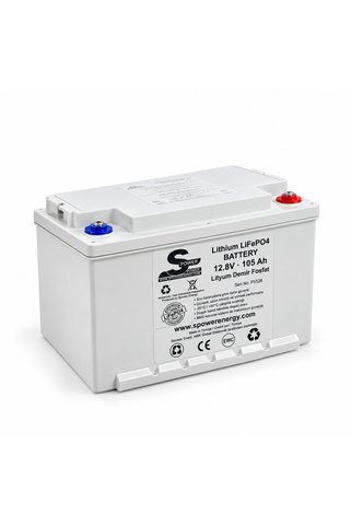 Spower Seri Paralel Serisi 12V 105AH (12.8V) Lityum LiFePO4 Akü Bluetooth