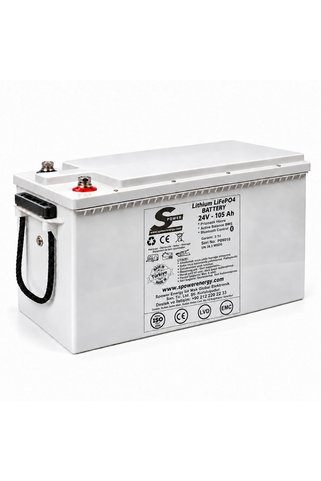 Spower Seri Paralel Serisi 24V 105AH (25.6V) Lityum LiFePO4 Akü Bluetooth Akü