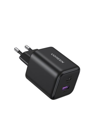 Ugreen 45W GaN Hızlı Şarj Cihazı, 1xUSB-X, 1xUSB-A, 65057, Siyah