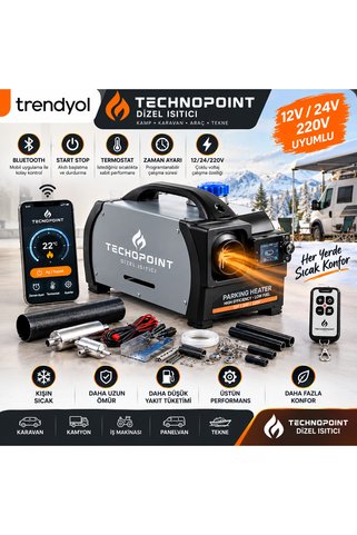 AKÇAKAYA 12V 24V 220V Bluetooth Kontrollü Termostatlı Dizel Park Isıtıcı