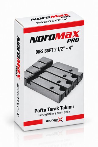 Noromax 2.1/2'' - 4'' – Sertleştirilmiş Krom Çelik Tezgah Pafta Tarak Takımı