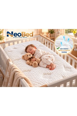 NEOBED BEBEK YATAĞI ORTOPEDİK PED PELUŞ TOPPER ŞİLTE
