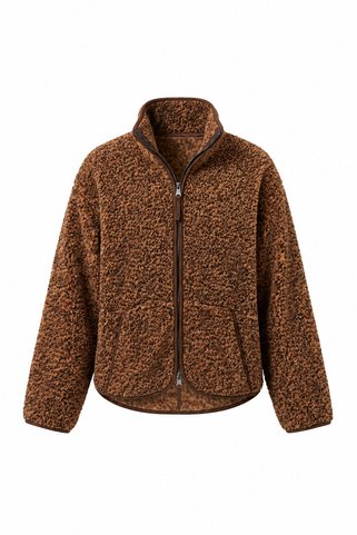 MAGARDE FERMUARLI DİK YAKA POLAR CEKET- Acı Kahve