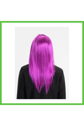Bezos Fuşya Renk Düz Kesim Uzun Parti Peruğu VENGNERS