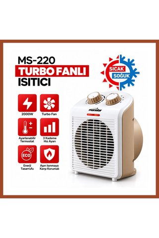 Bezos Turbo Fanlı Elektrikli Sıcak ve Soğuk Isıtıcı - 3 Kademe PRO