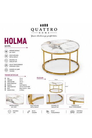 QUATTRO HOME Holma Çay Seti Orta Sehpa
