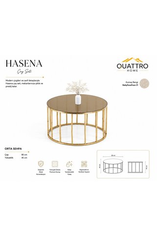 QUATTRO HOME Hasena Çay Seti Orta Sehpa