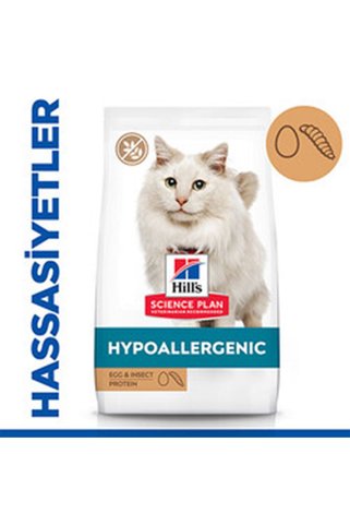 Hill's Hills Science Plan Hypoallergenic Yumurtalı ve Böcekli Tahılsız Yetişkin Kedi Maması 1.5 Kg