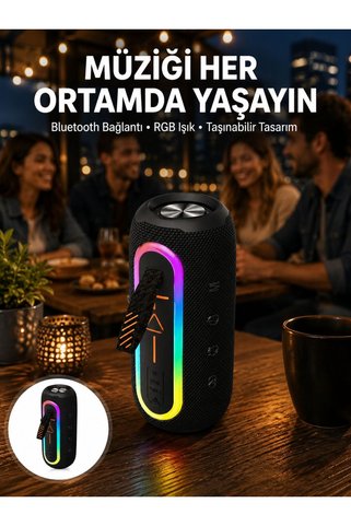 Angel Of Life Bluetooth Hoparlör USB Şarjlı Uzun Pil Ömrü Android ve İOS Uyumlu Renkli Yeni Nesil
