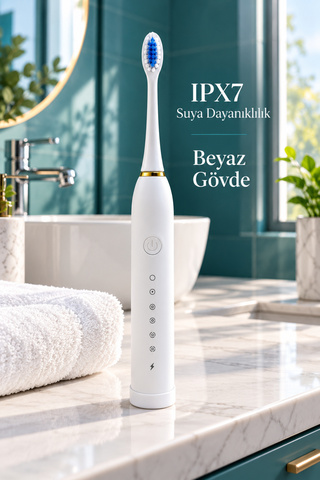 Eco Lounge Beyaz Şarjlı Diş Fırçası 120 Dakika Çalışma Süreli