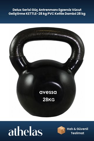 Athelas Delux Serisi Güç Antrenmanı Egzersiz Vücut Geliştirme KETTLE-28 kg PVC Kettle Dambıl 28 kg