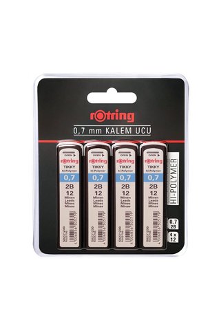 Rotring Tikky Hi-Polymer Mekanik Kurşun Kalem Ucu, 0,7Mm, 2B, 4'Lü Blister