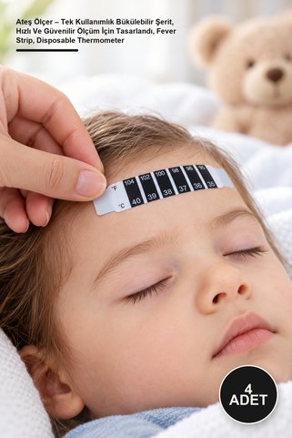 Yenilig 4 Adet Ateş Ölçer – Tek Kullanımlık Bükülebilir Şerit, Hızlı Ve Güvenilir Ölçüm İçin Tasarlandı, Fever Strip, Disposable Thermometer