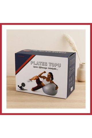 Bezos Pilates Topu 60 cm - Renkli Çizgili Plastik STRSNL