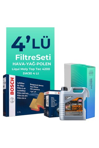 Bosch Volkswagen Jetta 1.2 TSi Filtre Bakım Seti Liqui Moly Motor Yağlı (2015-2018) 4 Lü