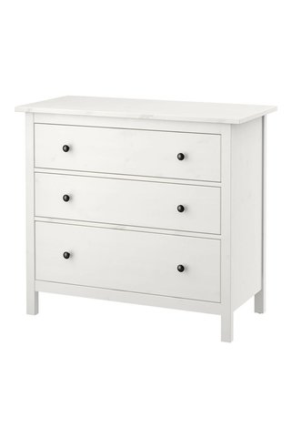 IKEA HEMNES 3 çekmeceli şifonyer , beyaz vernik, 108x96 cm MASİF ÇAM