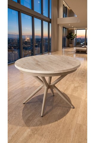 metallion JUDAS Serisi Traverten Açılır Mutfak Yemek Masası 105x105 -- 105x140 % 1. Sınıf MDF