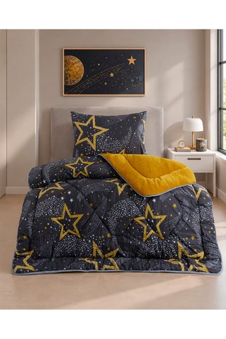 argehome Tek Kişilik Çift Taraflı Peluş Welsoft Pufidik Yorgan Seti (Yorgan + 1 Yastık Kılıfı)
