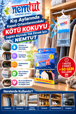 nemtut Nem Alıcı Rutubet Giderici Nem Tutucu Kötü Koku Giderici Küf ve Korozyon Önlemeye Yardımcı Askılı 2 Kutu 4 Paket 2 Kg