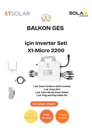 Solax Power SOLAX BALKON GÜNEŞ ENERJİSİ ( GES ) İÇİN MICRO INVERTER SETİ 2200W