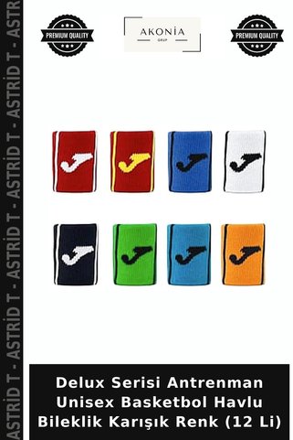 Astrid T Delux Serisi Antrenman Unisex Basketbol Havlu Bileklik Karışık Renk (12 Li)