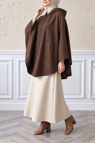 Moda Hayme Kadın Panço Kapüşonlu Kışlık
