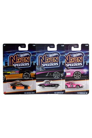 HOT WHEELS 3 Adet Neon Yarışçılar Temalı Arabalar