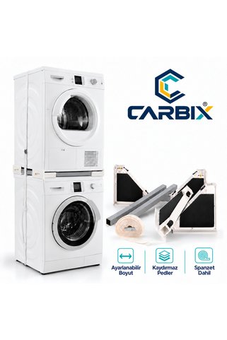 CARBIX Çamaşır Makinesi Kurutma Makinesi İstifleme Aparatı-Kiti Bosch Siemens Beko Tüm Markalar İçin Ayarlanabilir