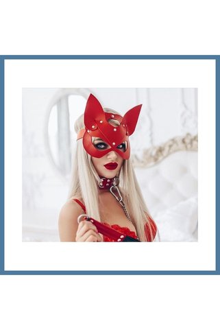 Bezos Hintohu Fantasy Leather Cat Girl Mask Deri Kedi Kız Maskesi CAN
