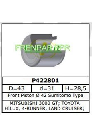 FPR Fren Kaliper Pistonu Ön Toyota 4 Runner 90-96, Hilüx, Land cruiser