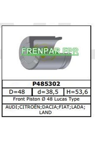 FPR Fren Kaliper Pistonu Citroen, Fiat, Opel, Peugeot, Renault