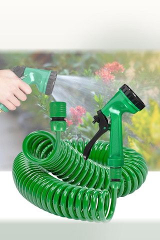 Yenilig 1 Adet Su Hortumu – 15 Metre Spiral Tasarım, Otomatik Toparlanma, Hafif Çok Fonksiyonlu Püskürtme Tabancalı Garden Hose