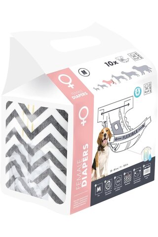 M-PETS DIAPERS DİŞİ KÖPEKLER İÇİN KÜLOT (M) 10LU