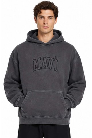 Mavi M0S10648 Logo Detaylı Kapüşonlu Sweatshirt FÜME