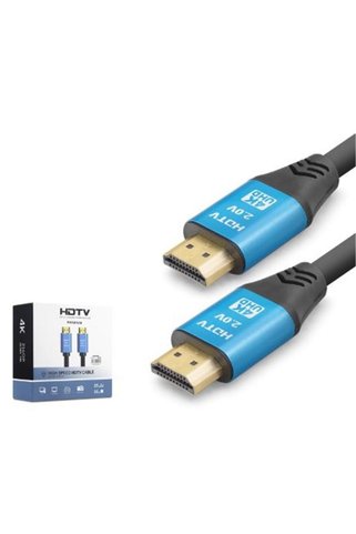 HADRON NODAR ND4056 HDMI 2.0 Kablo 4K 60 Hz OD 8.0 mm 25 m Siyah Mavi