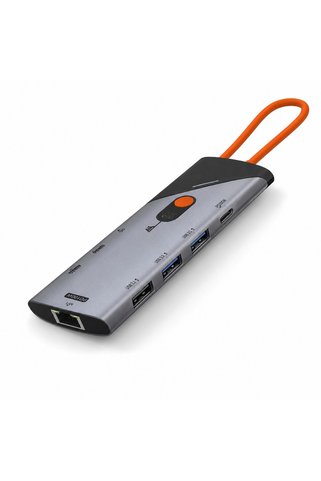 Marsilyan Type-c Hub Pd 100W Hdmı 4K 60Hz Dp Gigabit Lan Kart Okuyucu 9 Port 5 Gbps Gri HDX7878 TG-BSVA43