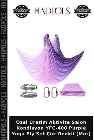 HadPols Özel Üretim Aktivite Salon Kondisyon YFC-400 Purple Yoga Fly Set Çok Renkli (Mor)