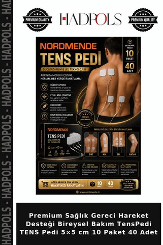 HadPols Premium Sağlık Gereci Hareket Desteği Bireysel Bakım TensPedi TENS Pedi 5×5 cm 10 Paket 40 Adet